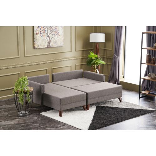 Atelier Del Sofa Kutna garnitura na razvlačenje, Smeđa, Bella Mini Corner Sofa Left - Brown slika 3