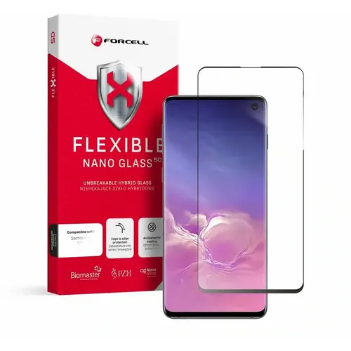 Forcell Flexible 5D - hibridno staklo za Samsung Galaxy S10 crno (Hot Bending) - radi čitač slika 1