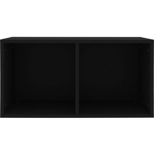 Kutija za pohranu vinilnih ploča crna 71 x 34 x 36 cm drvena slika 4