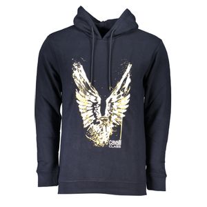 CAVALLI CLASS MEN'S BLUE ZIPLESS SWEATSHIRT