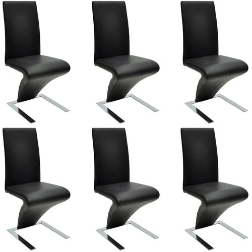 Blagovaonske stolice od umjetne kože 6 kom crne slika 26