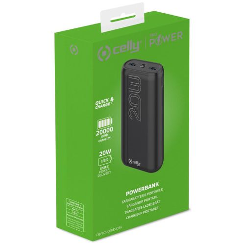 CELLY Powerbank EVO od 20000mAh u CRNOJ boji slika 2