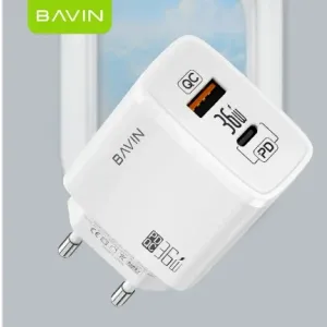 Bavin punjač 36W USB-A + USB-C bela