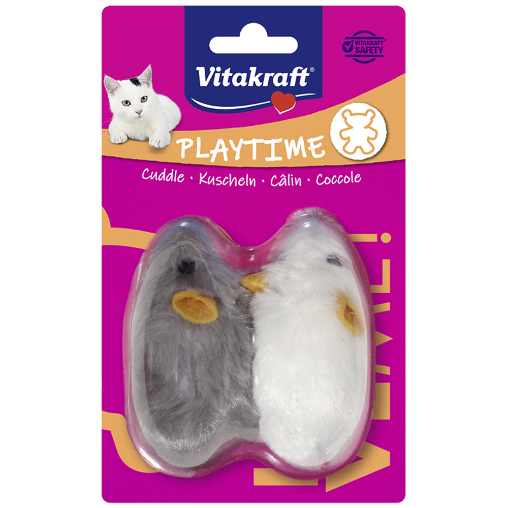 Vitakraft igračka za mačke Miševi pliš i piskavac 9cm 2kom slika 1