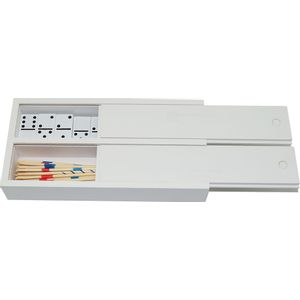 Igra društvena DUO MIDO, set domino i mikado u drvenoj kutiji 17x9x3cm