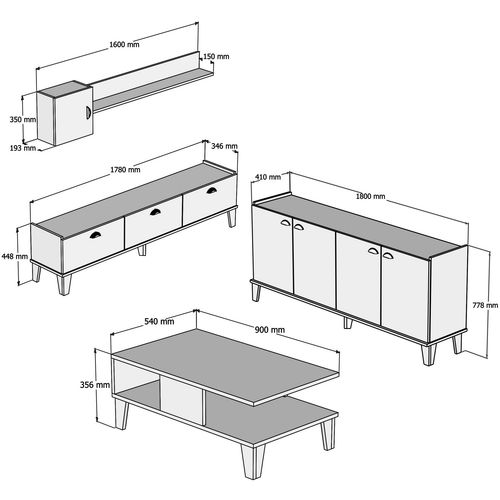 Sumer 2 Oak
Marble Living Room Furniture Set slika 5