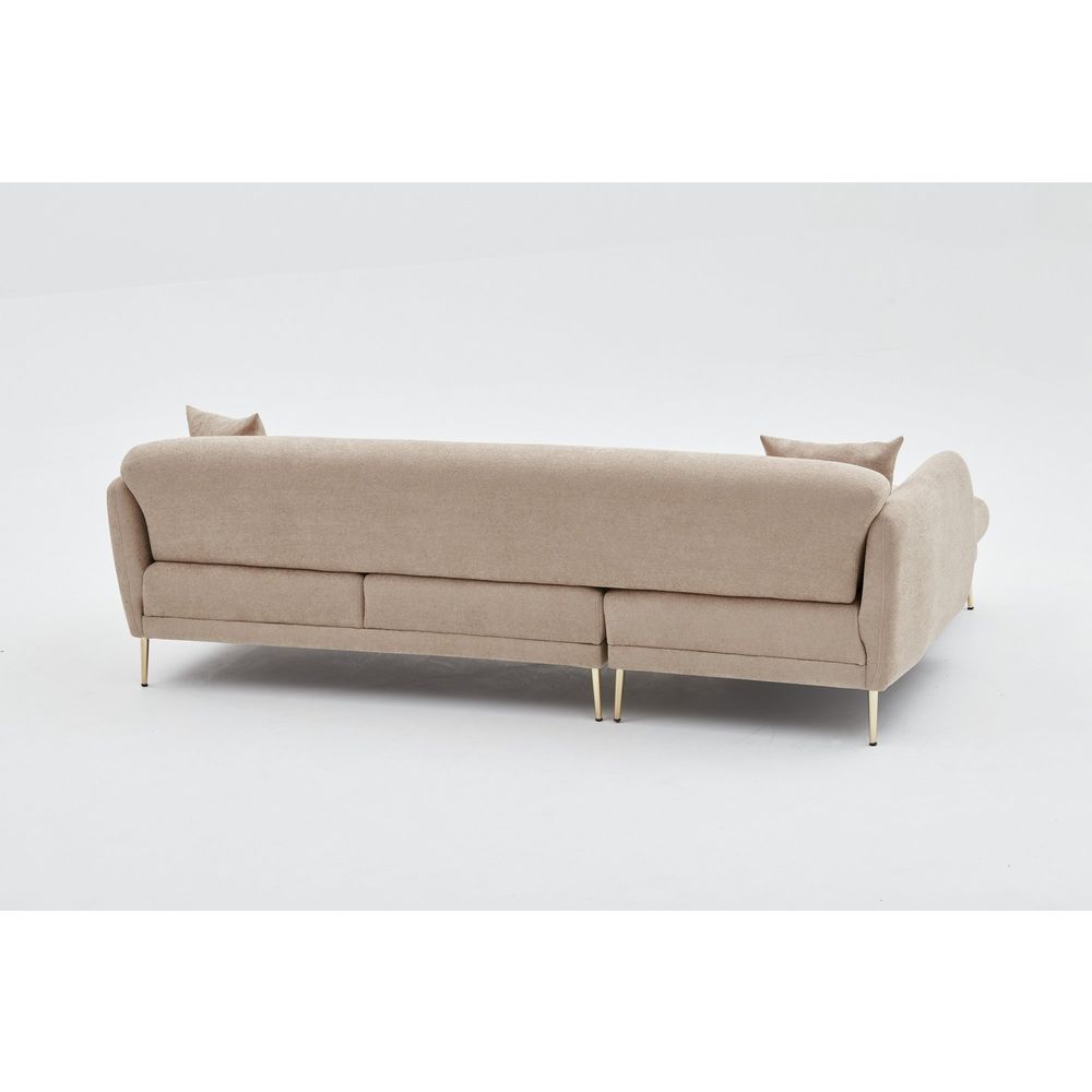 Simena Lijevi - Bež Zlato Kutna Sofa na Razvlačenje slika 10