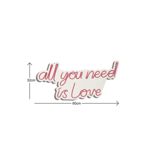 Wallity Ukrasna plastična LED rasvjeta, All You Need is Love - Red slika 5