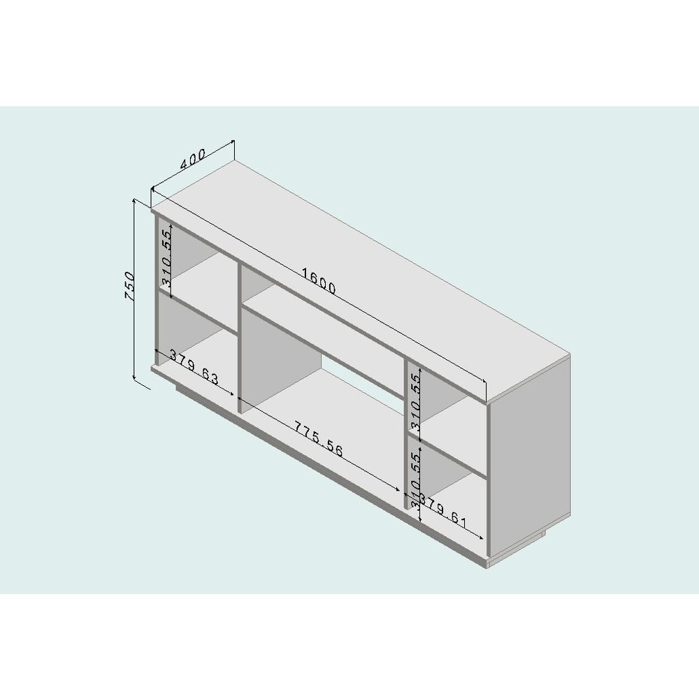 Višenamjenska komoda Bermuda, bijela/atlantska boja slika 2