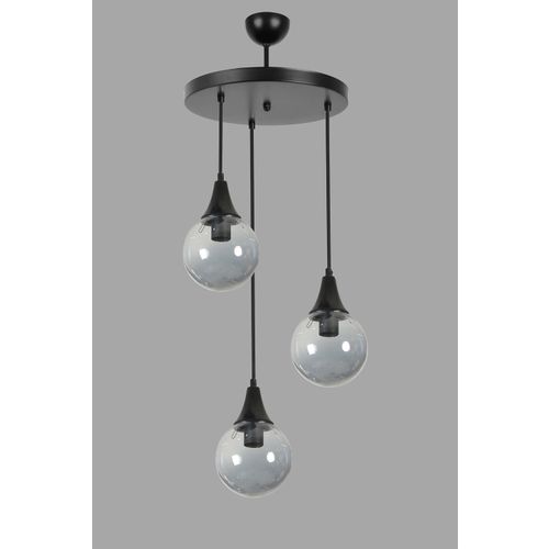 Afra 3 Lü Tepsili Siyah Füme Camlı Sarkıt Black
Fume Chandelier slika 4