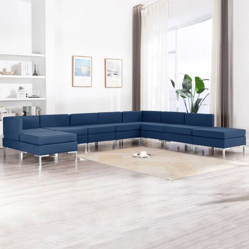 9-dijelni set sofa od tkanine plavi slika 31