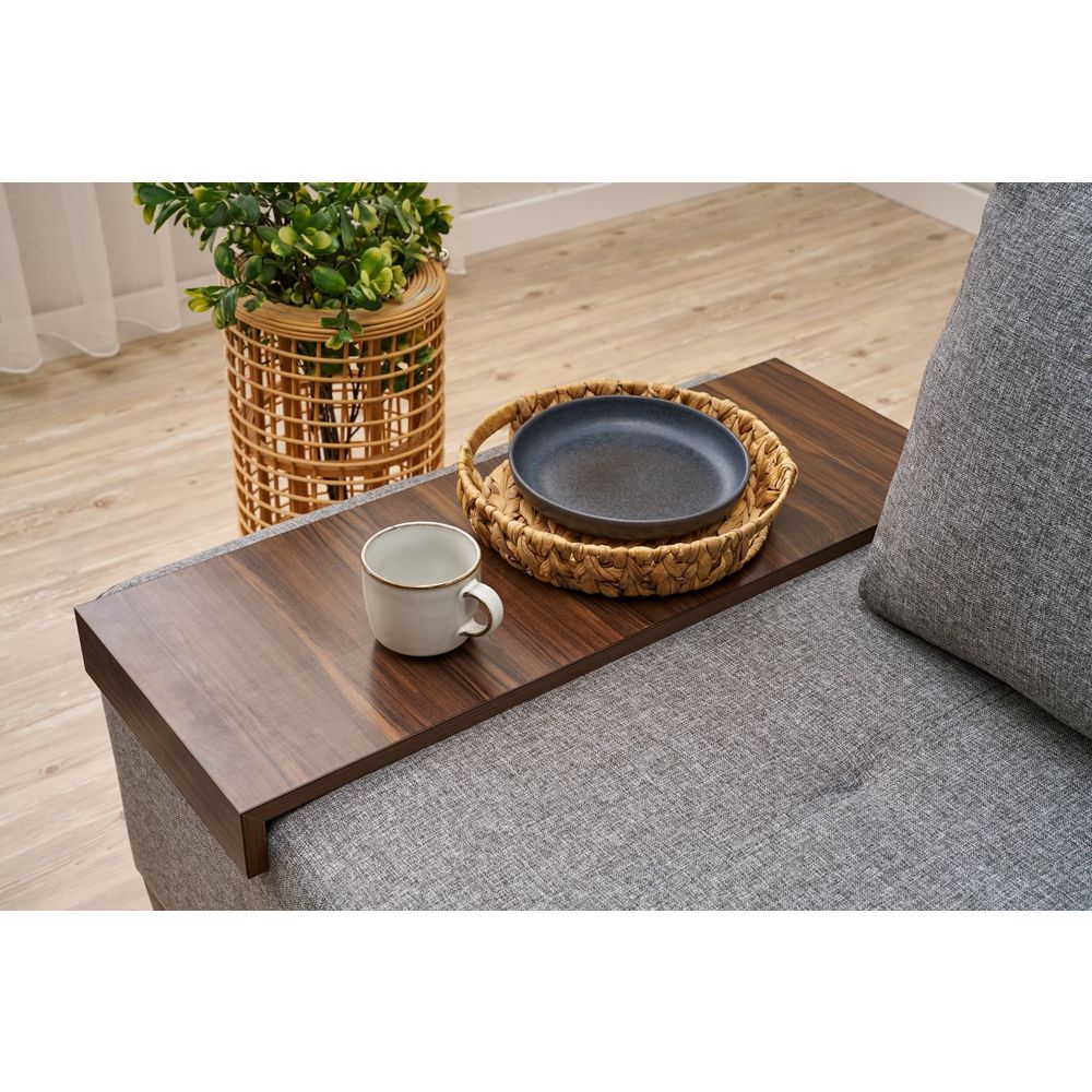 Perenna Linen Left - Sivi Sofa-Krevet sa Jednim Sjedištem slika 2