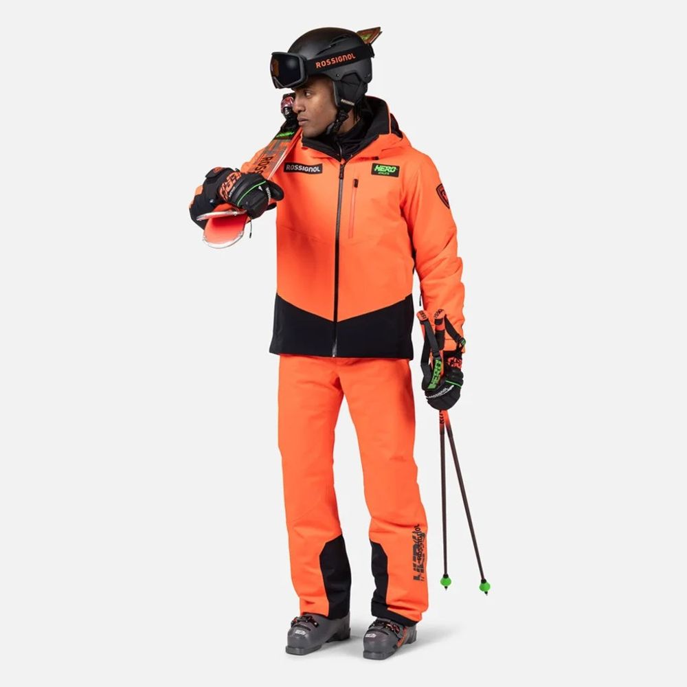 ROSSIGNOL Muške hlače za skijanje Hero Blackside Insulated Neon Red slika 4