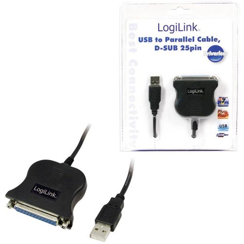 LogiLink USB 1.1 priključni kabel [1x muški konektor USB 1.1 tipa a - 1x 25-polni ženski konektor D-Sub] UA0054 slika 2