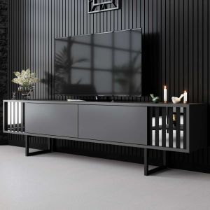 TV Stalak Chrome Line - Antracit i Crna