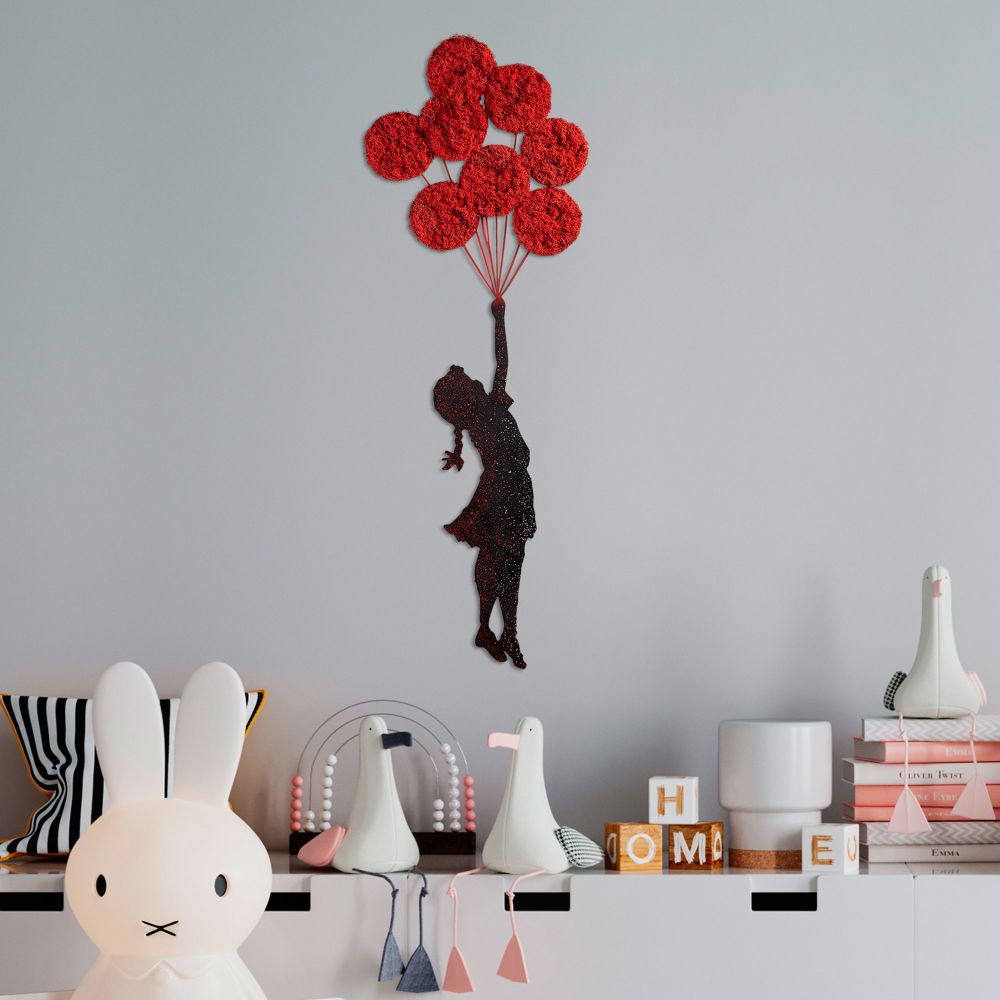 Banksy - 11-1 Crveno-Crni Dekorativni Metalni Zidni Ukras slika 2