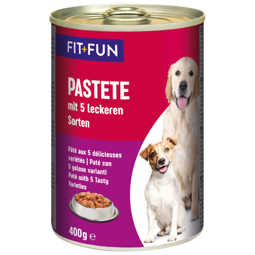 FIT+FUN DOG Pate Adult 5 Ukusa mesa 400 g konzerva  slika 1