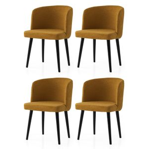 Soft - 4107 V4 Crno-Žuti Set Stolica (4 Komada)
