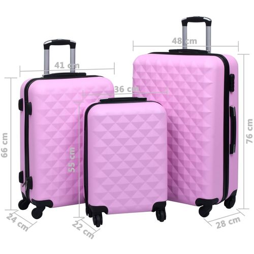 3-dijelni set čvrstih kovčega ružičasti ABS slika 24