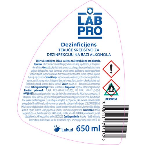 Labpro Dezinficijens 650ml Pet 75513 slika 2