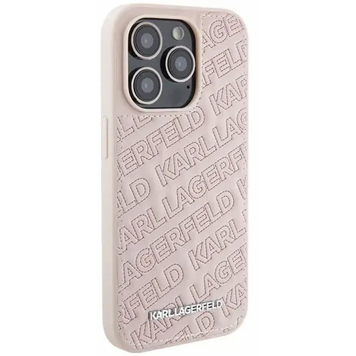 Originalna torbica KARL LAGERFELD Hardcase KLHCP15LPQKPMP za iPhone 15 Pro (prošiveni uzorak / roza) slika 5