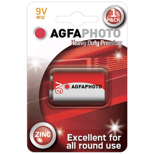 Agfa Zinc baterije, 6F22, 9 V, blister 1 kom. - 9V B1