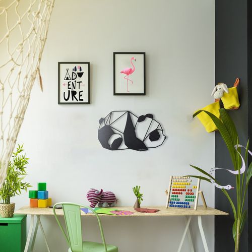 Panda Black Decorative Metal Wall Accessory slika 5