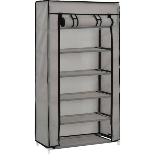 282430 Shoe Cabinet with Cover Grey 58x28x106 cm Fabric slika 16