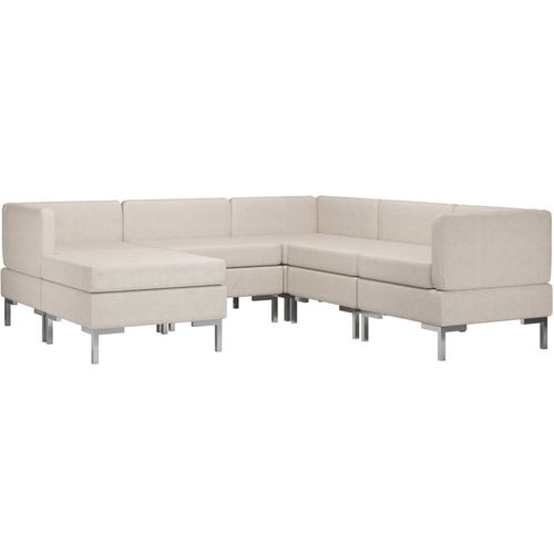 6-dijelni set sofa od tkanine krem slika 4