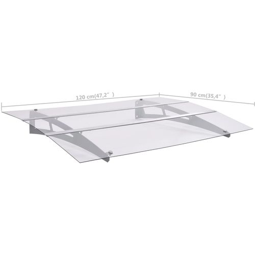 Nadstrešnica za vrata srebrna i prozirna 120x90 cm polikarbonat slika 28