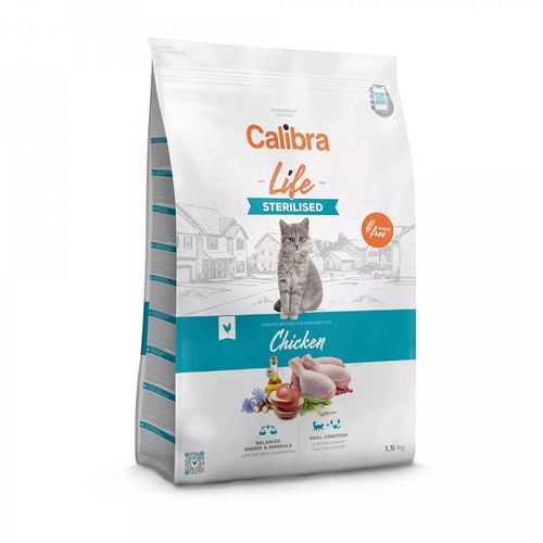 Calibra Cat Life Sterilised Piletina, suva hrana za mačke 1,5kg slika 1