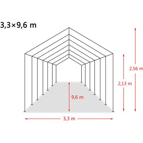 Uklonjivi šator za stoku PVC 550 g/m² 3,3 x 9,6 m tamnozeleni slika 18