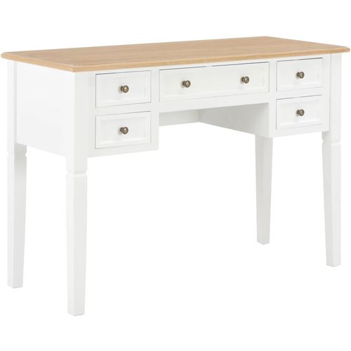 Pisaći stol bijeli 109,5 x 45 x 77,5 cm drveni slika 26