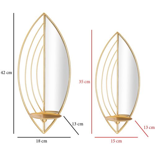 Mauro Ferretti Zidni svijećnjak leaf set 2 kom cm 18x13x41-15x13x35 slika 6