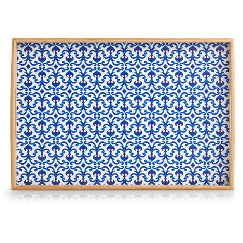 Zeller Pladanj za posluživanje Morocco, plavo bijeli, bambus, 44 x 30 x 5,5 cm slika 4