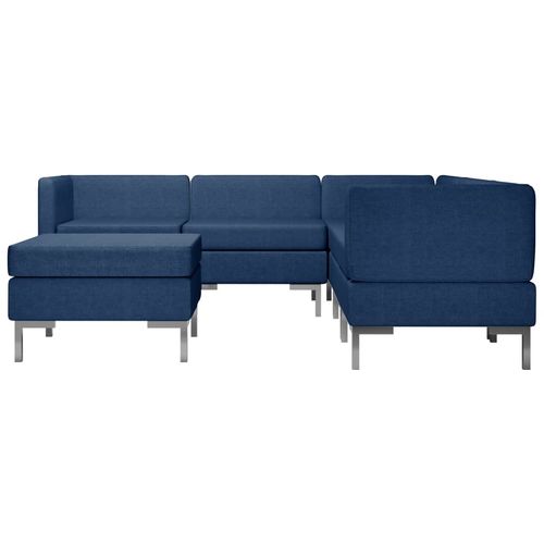 6-dijelni set sofa od tkanine plavi slika 43