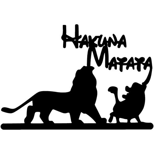 Wallity Metalna zidna dekoracija, Hakuna Matata Lion And Piggy  slika 4