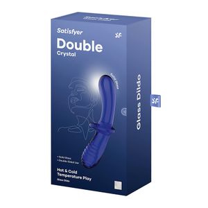 Dildo - SATISFYER Double Crystal Glass Dildo Blue