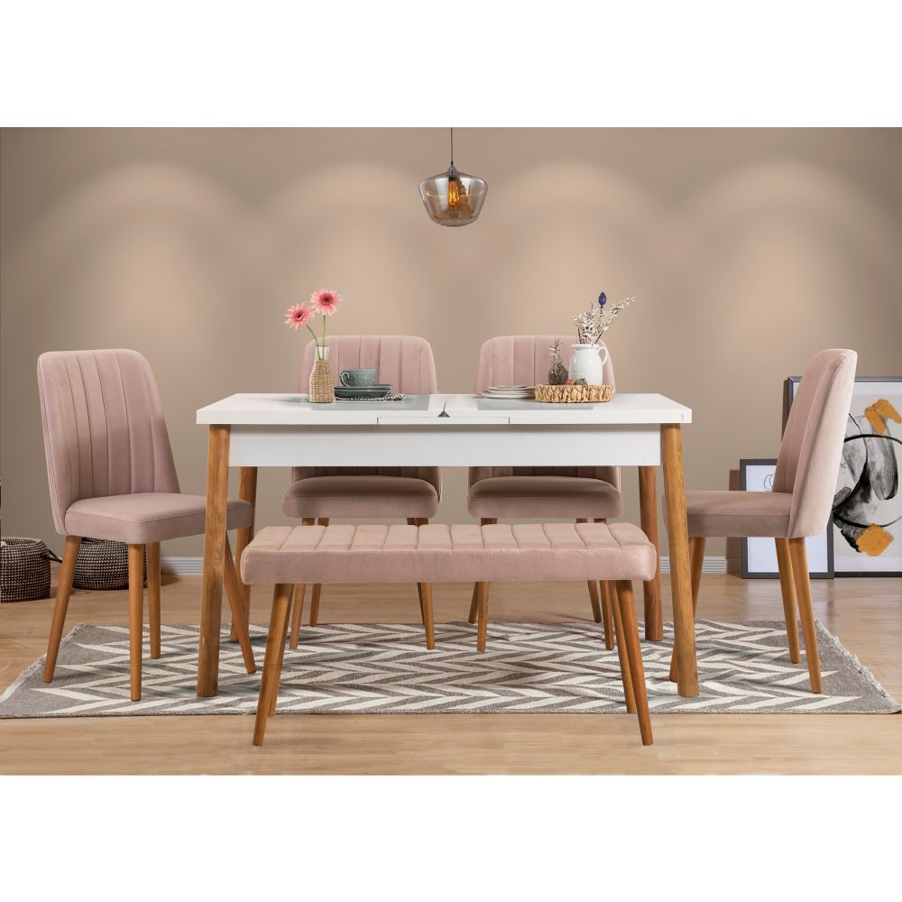 Santiago Atlantic-White Stone Set Sto i Stolice (6 Komada) slika 1