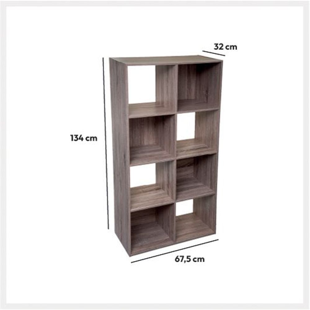 Five polica 8 otvora 67.5x32x134cm furnir natur slika 2