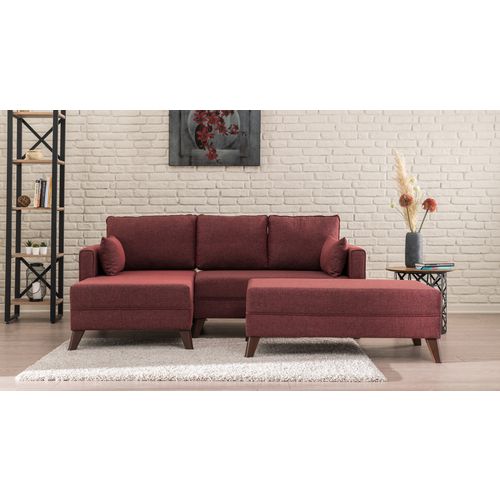 Atelier Del Sofa Kutna garnitura na razvlačenje, Bordo crvena, Bella Corner Sofa Left 2 - Claret Red slika 2