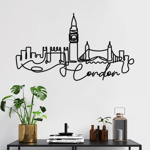 London Black Decorative Metal Wall Accessory slika 1