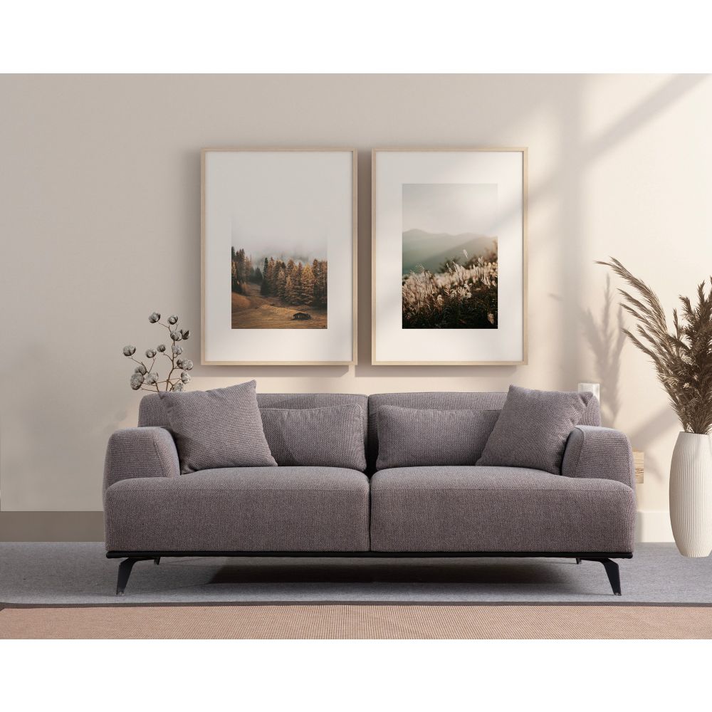 Sofa Jaguar 2 - Smeđa, Siva Smeđa, Dvosjed slika 1