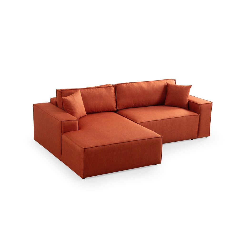 Pırlo Kutni Sofa na Razvlačenje - Narandžasti slika 5