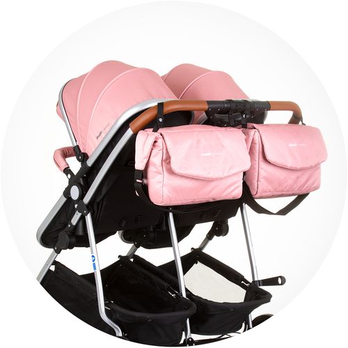 Chipolino 3u1 dječja kolica za blizance ili dvoje djece Duo Smart Flamingo slika 13
