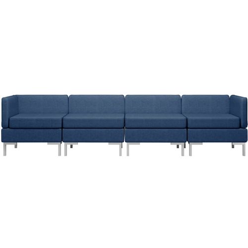 4-dijelni set sofa od tkanine plavi slika 34