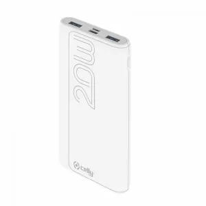 Celly power bank 10000 mAh 20W + kabl Type-A na Type-C bela