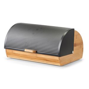 Zeller Zeller Kutija za kruh, bambus-metal, crna, 39x27x19cm