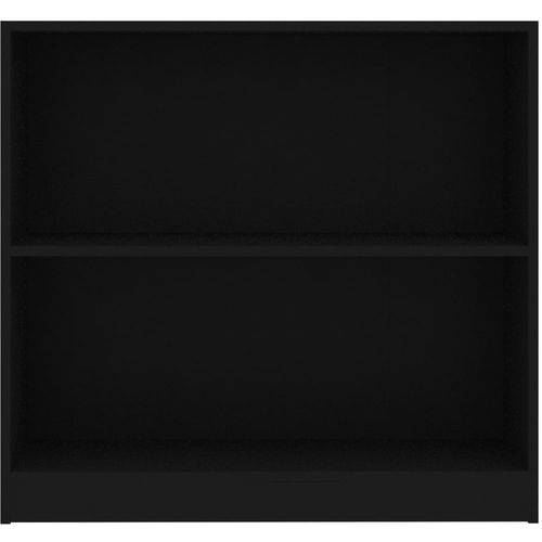 Polica za knjige crna 80 x 24 x 75 cm od iverice slika 10