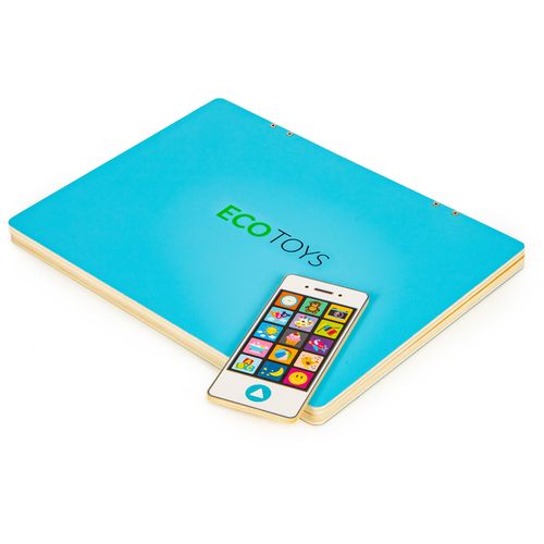 EcoToys edukativni laptop za crtanje 2u1 sa 78 magneta plavi slika 1